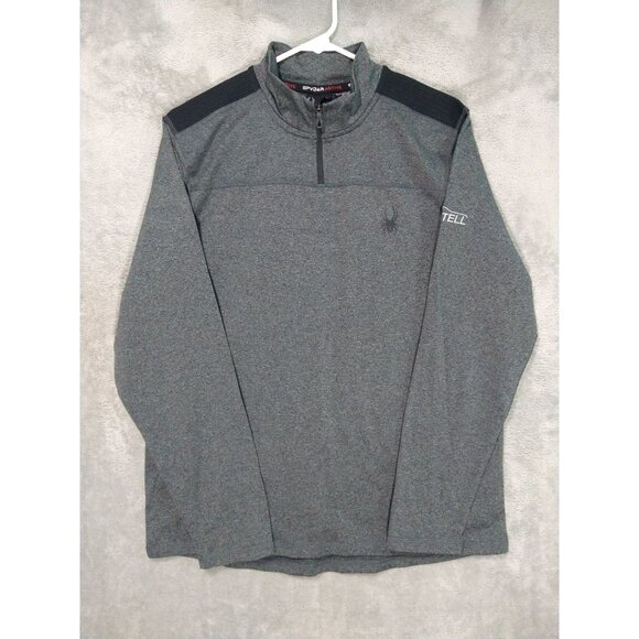 Spyder Active Sweatshirt Mens Small Gray ProWeb Pullover 1/4 Zip Long Sleeve - Picture 1 of 8